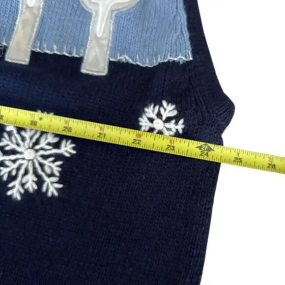 All Points Frosty Snowman Snowflake Knit Christmas Vest 18W/20W Plus Size - Picture 4 of 7